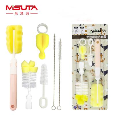 China Viable Wholesale Custom Misuta 6 Pack Bottle Wash Cleaner Brushes For Baby Bottles, Vacuum Flasks, Sports Water Cups for sale