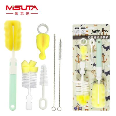 China Viable Wholesale Custom Misuta 6 Pack Bottle Wash Cleaner Brushes For Baby Bottles, Vacuum Flasks, Sports Water Cups for sale