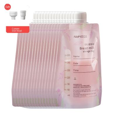 China Wholesale Custom Breast Milk 30 Pcs BPA Free Breastmilk Storage Cooler Bag 200ml Reusable Bag Bags Bpa Free With 2 Conversion Heads for sale