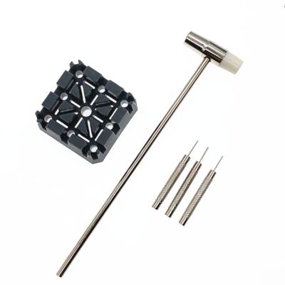 China Professional Watch Band Link Holder Hammer Punch Pins Band Remover Set Professional Removal Tool for sale