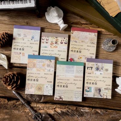 China Retro Loose Leaf Paper Notepad Vintage Vintage Letter Yesterday Package Memo Pad Decoration Diary Scrapbooking Letter Material for sale