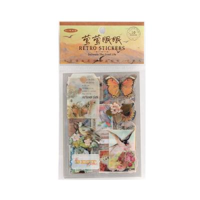 China As Vintage October Retro Scrapbooking Decoration Label Package Note Paper Material Travel Photos Diary Sticker Diary for sale