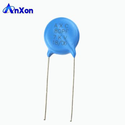 China High Voltage Disc Ceramic Condensateur 20KV 80PF SL Blue Disc Ceramic Capacitor for sale