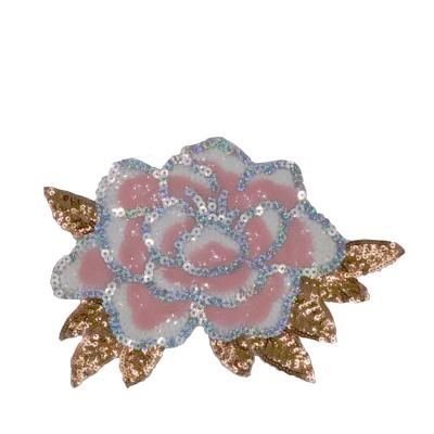 China New Design Handmade Flowers Patches Hotfix Iron On Sequin Patterns Embroidery Applique For Women Clothes Patch for sale