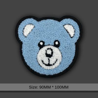 China Sustainable Bear Printed Chenille Patches Iron On Patch For Custom Embroidered Apparel Patches for sale