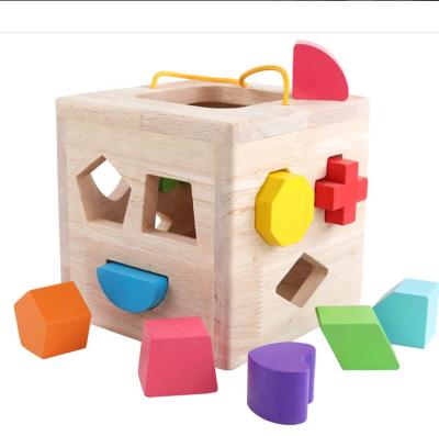 China Custom Gift Eel Intelligence Multifunctional Children's Puzzle Form Matching Building Block Wooden Toys For Children for sale