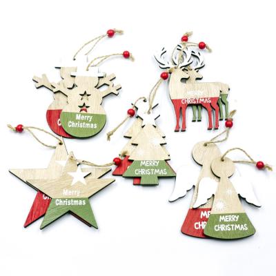 China Wholesale Chirstmas Decor 2021 Christmas Style Laser Cutting Hang Out Wooden Snowman Decoration Christmas Tree Decoration for sale