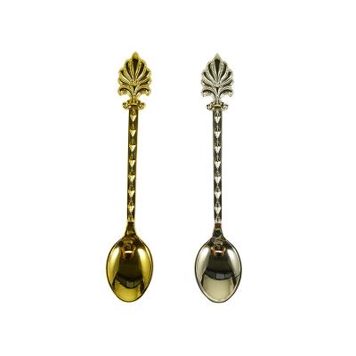 China 2022 disposable new design custom made Europe and the United States new fashion dessert stainless steel teaspoon spoon set for sale