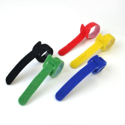 China Hook And Loop Reusable Hook Loop One Wrap Cable Ties , Nylon And Polyester for sale