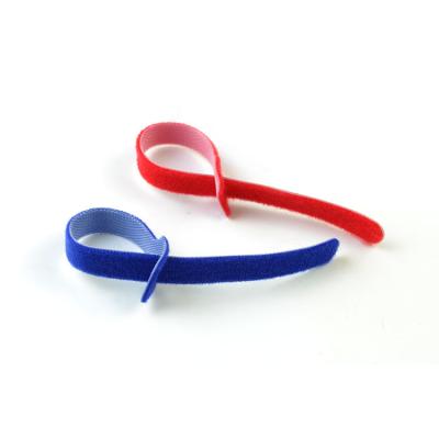 China Custom Security Hook And Loop Cable Tie With Self Adhesive Tape , Nylon And Polyester for sale