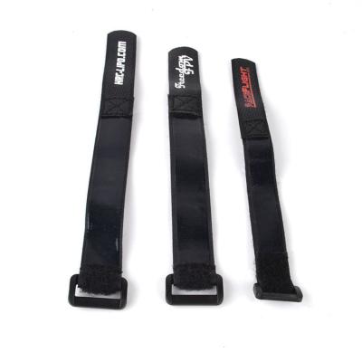 China Black Reusable anti skid battery  Hook Loop Straps Plastic Buckle for sale