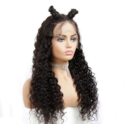 China Water Wave 12A Grade Cuticle Aligned Film Lace Up Water Wave Closure Gamay Hd Full Lace Jerry Kinky Curl Free Part Hair Wig for sale