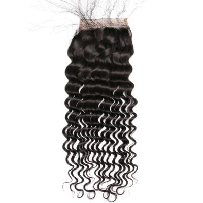 China Wholesale Deep Wave Cuticle Aligned Deep Wave Hair Part Free Hd Lace Up Closure And Bundles for sale