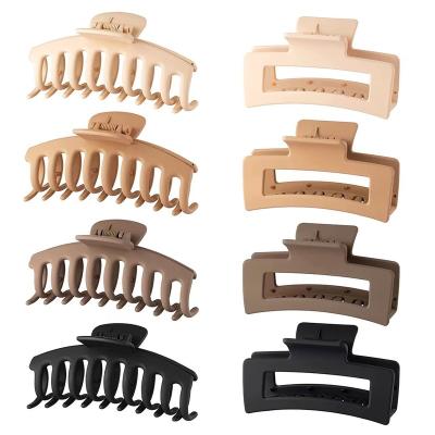 China Claw Clips for Thick Hair 2022 Fashion Big Hair Clip Korean Frosted Large Plastic Hair Clip for Thick Hair Fashion Matte Claw Clamps Neutral Claw Clips for sale