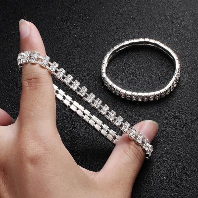 China HOT SALE CLASSIC Crystal Rhinestones Central Institute of Statistics Bracelets Women High Quality Bracelets For Bridal for sale