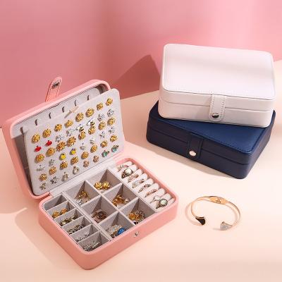 China Hot Selling PU Leather Small Luxury Magnetic Travel High End Custom Leather Jewelry Box for sale