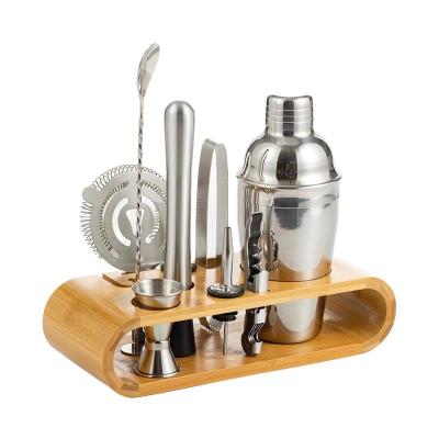 China Hot Sale Luxury Mixing Bartender Kit Stainless Steel Bar Set Amazon Cheap Price 304 Stainless Steel Cocktail Shaker Bottle Home Bar Kit for sale