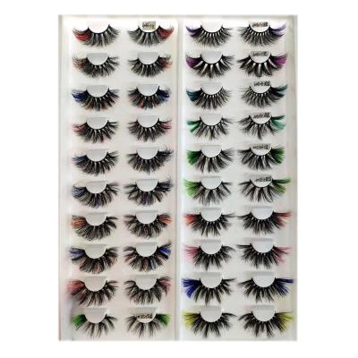 China 25mm Reusable 3D Mink Private Label Lashes 3d Colored Eyelashes Colored 25mm Mink Eyelashes Strip Vendor for sale