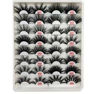 China Mink Lashes3d 25mm Long Extra Dramatic Thick Curl 25mm Mink Eyelashes 25mm Natural Super Fluffy Long Eyelash Custom Case for sale