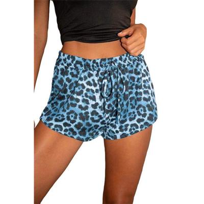 China Anti-wrinkle woman clothing fashion mid waist shorts nightclub style leopard print slim pants for sale