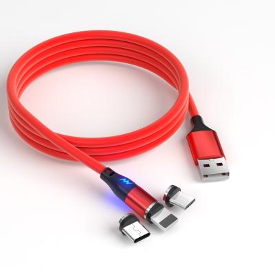 China For iPhone + Type C Phones + Micro-USB Phones New Fashion 3A Fast Charging Cable To Turn Magnetic Cable Colorful Design OEM ODM Is Welcome for sale