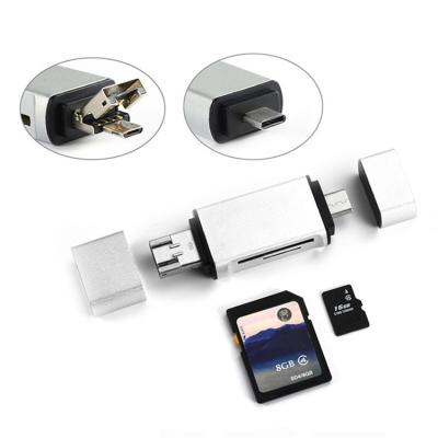 China IUSB Pro Premium Aluminum Alloy 5 in 1 OTG Card Reader for SD TF Cards Reading with Factory Price for sale