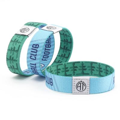 China Fashionable custom sublimation printing polyester fabric ribbon elastic festival wristband wristbands for sale