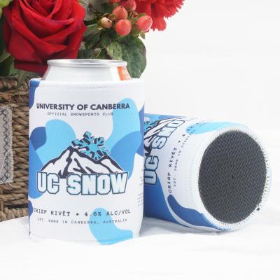 China Custom Insulated Waterproof Neoprene Beer Can Bottle Cooler Stubby Holder With Heat Transfer Sleeve Printing Logo for sale