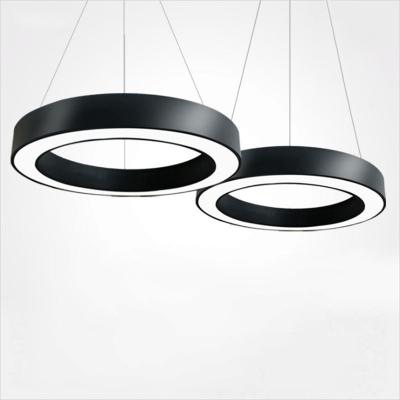 China Office Customized Round Hollow Led Linear Light Recessed Surface Mounted Linear Led Pendant Light For Office Villa Commerical Used for sale