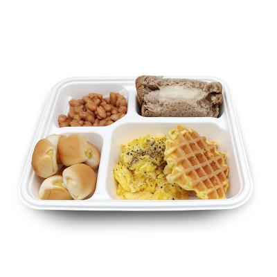 China Biodegradable Disposable and Biodegradable Tableware Bamboo Fiber Fast Food Paper Pulp Tray for sale