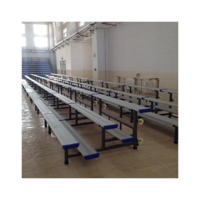 China Stadium movable portable aluminum grandstand bleachers seats with wheels for sale