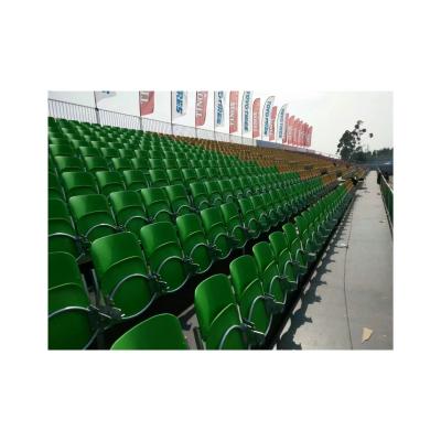 중국 Commercial Football Stadium Seats rental assembling dismounting steel bleachers with folding chairs 판매용