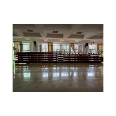 China Manual operated retractable bleacher seating grandstand manufacture telescopic bleachers for sale