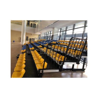 중국 Retractable bleachers Retractable Gym Bleachers grandstand bleacher with plastic chairs Customized Logo 판매용