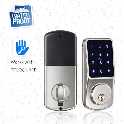 China Newest Ttlock Eseye APP Remote Fingerprint Smart WiFi Waterproof Upgraded Automatic Door Lock for sale