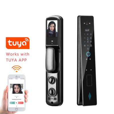 China Wholesale 50-120mm Tuya Waterproof Electronic Auto Fingerprint App Security Smart Door Lock With Camera for sale