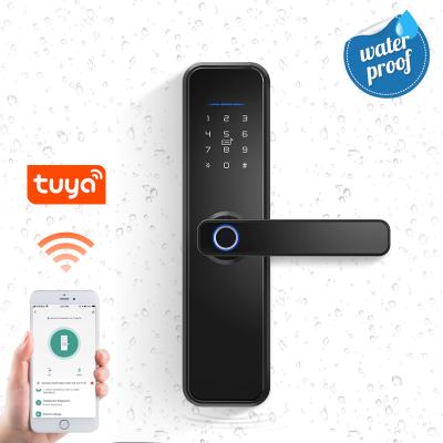 China Built-in Waterproof Smart APP LockWIFI Aluminum Screen Door Lock Fingerprint Inside Keyless Digital Handle Tuya Smart Lock for sale