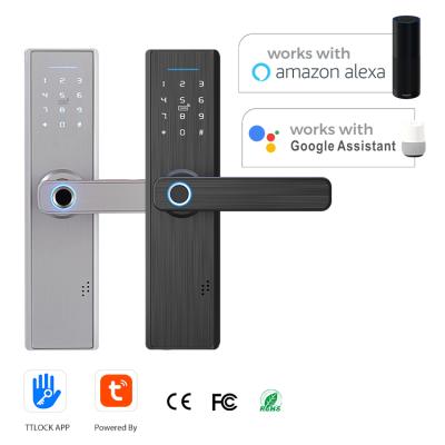 China Tuya smart electricdigital APP home BLE WIFI card lock 35-50mm biometric fingerprint door lock for sale