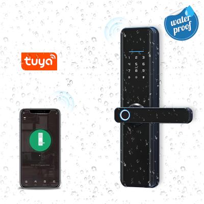 China Built-in Waterproof Biometric Biometric Entry Tuya Keyless Digital Fingerprint WiFi Screen Door Lock Intelligent Smart Lock for sale