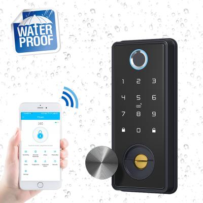 China Newest Home Security Deadbolt Fingerprint Automatic Smart Door Lock With Tuya Life Smart APP Smart Lock for sale