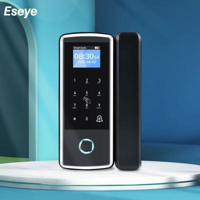 China Free Shipping Apartment Eseye Semiconductor Door Fingerprint Lock Smart Glass Glass Door Lock for sale