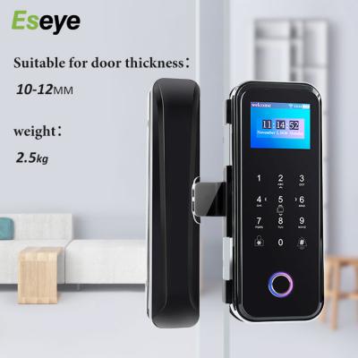 China Voice Eseye Tuya Smart Fingerprint Door Lock with Digital Password for Sliding Glass Door Lock for sale