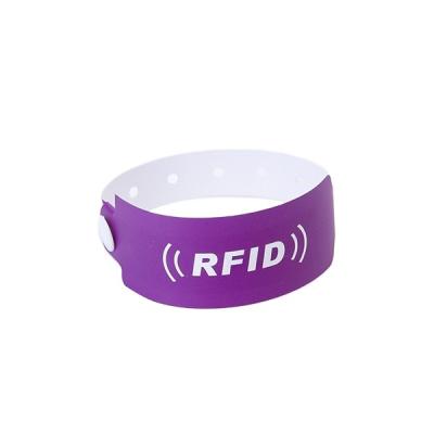 China Waterproof / Cardy OEM 125KHz RFID Waterproof Disposable Soft PVC / Cloth / Paper Wristband For Event for sale