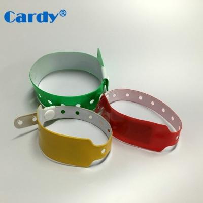 China One Time Use 13.56MHz NFC RFID Programmable Waterproof / Waterproof Plastic PVC Event Wristband for sale