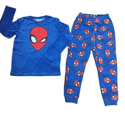 China 2021 new boys cartoon velor pajamas nice applique and embroidery long thermal sleeves and long pants in cheaper wholesale price for sale