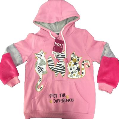 China New hot sale teenage girl anti-pilling hoodie sweatshirt with kangaroo pocket lovely animal print designs in cheaper price for sale