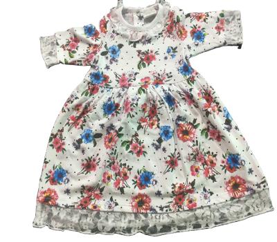 China 2021 ECO newborn babies breathable dress with beautiful lace and floral prints in soft organic cotton tank top for sale