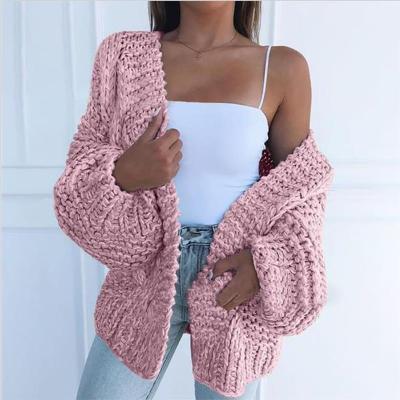 China Plus Size Plain Thick Color Cardigan Fashion Women's Casual Warm Sweater Coat for sale