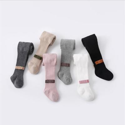 China Breathable and sweat new autumn and winter children's pantyhose style pilou bowknot girl's English gaiters combed cotton for sale