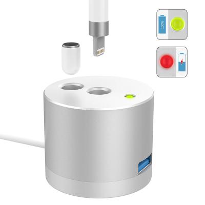 China With Smart 2021 New LED Indicator Pen Stand Aluminum Alloy Portable Charging Base For Apple Pencil 1st Generation Metal Dock Wireless Charging Stand for sale